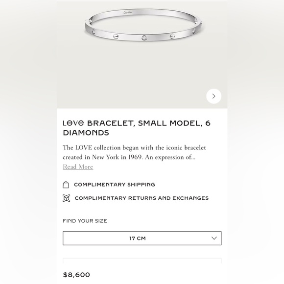 LOVE 18K white gold small 6 diamond bracelet. Excellent condition. Make offer. - Picture 5 of 5